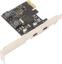"Topiky" PCI E - USB C išplėtimo kortelė, PCI E tipo C išplėtimo kortelė, 2 prievadai, greita 5Gb/s, nepriklausoma draudimo ir įrenginio apsauga "Win