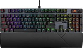 ASUS ROG Strix Scope II X - mechaninė žaidimų klaviatūra, karštieji jungikliai ROG NX V2, garsą sugeriančios putos, ABS klavišai, daugiafunkciniai valdikliai, trys pakreipimo kampai, AZERTY