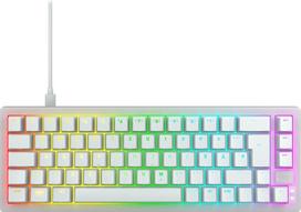 CHERRY XTRFY K5V2 kompaktiška mechaninė 65% formato žaidimų klaviatūra, vokiškas išdėstymas (QWERTZ), "Hot-Swap" klaviatūra, MX2A RED jungikliai, balta permatoma