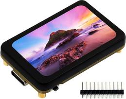 ESP32-S3 1,64 colio AMOLED jutiklinio ekrano kūrimo plokštė, 280 x 456 pikselių, 16,7 mln. spalvų, QSPI sąsaja, "Wi-Fi" ir BLE-5 palaikymas, 6 ašių IMU, TF kortelės lizdas, USB, UART, I2C ir kt.