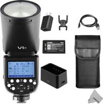 FOMITO Godox V1-F "Fujifilm" 2.4G TTL ličio jonų blykstė su apvalia galvute, 76W GN92 1/8000 HSS, 1,5 s pasiruošimo laikas, 2600 mAh Lithimu baterija
