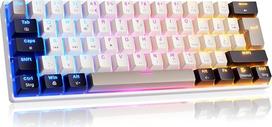 FREEWOLF Magic-Refiner laidinė 60 % žaidimų klaviatūra su vokišku išdėstymu, QWERTZ, magnetinis jungiklis, 8K Hz, itin tikslus 0,04 mm RT, dvikalbiai klavišai, RGB (balta)