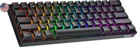 Geeky GK61 60% | Mechaninė žaidimų klaviatūra, keičiama karštuoju būdu | 61 klavišas su įvairiaspalviu RGB LED apšvietimu, skirtas PC/Mac žaidėjams| ANSI JAV amerikietiškas išdėstymas (juoda, mechaninė, ruda)