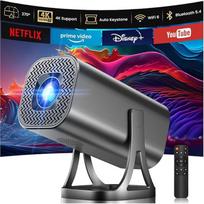 Mini projektorius 4K 1080P palaikymas, mini projektorius 22000L su "Android 12.0", "WiFi 6" ir "Bluetooth 5.4", namų kino išmanusis projektorius su automobilio raktažodžiu, mobiliuoju telefonu 270° pasukimo kampu, skirtas PC/HDMI/USB/TF kortelei