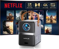 Mini projektorius 4K [Netflix oficialus|Dolby Audio] Išmanusis projektorius Mažas su WiFi6 2-Way Bluetooth Full HD 1080P Elektrinis fokusavimas Automobilinis vertikalus kišeninis koregavimas Trumpo atstumo projektorius Integruotos programos