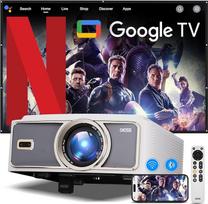 Projektorius，[1500Brightness]4K projektorius su "Wifi6" ir "Bluetooth",Išmanusis projektorius su elektriniu laikikliu,MAX 300'' ekranas Namų kino projektorius,Automatinis fokusavimas ir kinetinė plokštuma,Atnaujintas "Dess C5 Pro GTV