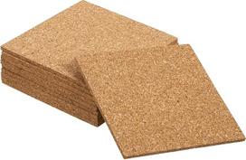 QUARKZMAN Pack of 10 Self-Adhesive Cork Panels, 3.54 x 3.54 x 3 colių Square Cork Mats Back Panels Self-Adhesive Cork Boards Adhesive Cork Mat for Coasters and DIY Craft Supplies