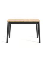 ISKU BLACK MIX 120-160x80 ąžuolinis, prasiilginantis stalas juodomis kojomis