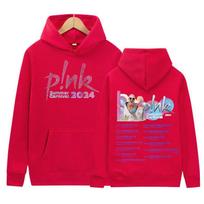 Dainininkas P!nk Rožinis vasaros karnavalo turas 2024 spaudinio gobtuvas vyrams moterims Hip Hop Retro mada Oversized džemperis su gobtuvu Puloveris Streetwear S