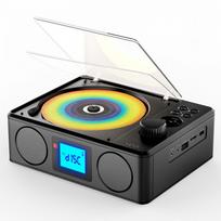 Nešiojamas CD grotuvas Bluetooth Stacionarūs CD grotuvai namams su garsiakalbiais Įkraunamas Mažas Retro CD grotuvas su LCD ekranu Optinis USB juoda