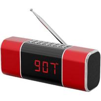 Mažas skaitmeninis FM radijas su „Bluetooth“ garsiakalbiu, nešiojamas įkraunamas MP3 grotuvas su USB/SD kortele, radijas su belaidžiu garsiakalbiu ir ausinių lizdu raudona