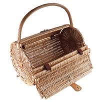 For Large-capacity Rattan Picnic Basket Woven Storage Hamper Outdoor Fruit Baskets with Tableware Full Set Camping Storage Box