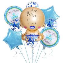 Baby Shower Theme Balloon Set Children's First Birthday Theme Decorations blue sequin model