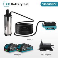 YOFIDRA 50–80 L/min Galingas elektrinis vandens siurblys Alyvos siurblys Degalų papildymo pistoletas Panardinamas automobilinis siurblys Makita 21V baterijos jungikliui 2Battery 1EU Charger