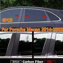 6X Anglies Pluošto Durų Langų Apdailos Stulpelių Dangteliai Porsche Macan 2014-