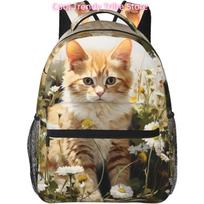 Laptop Bag Back To School Cute Daisy Cat Lightweight Laptop Backpack Lightweight Multipurpose Travel Casual Daypack Unisex Colle juoda