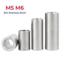 M5 M6 304 Nerūdijančio plieno įvorė Prailginta poveržlė Įvorė Be sriegio Tuščiaviduris korpusas Apvalus stulpelis Jungtis ID5x8x10mm-5pcs