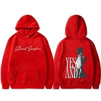 Ariana Grande Taip ir Dvigubos pusės grafinis džemperis su gobtuvu Unisex Atsitiktinio stiliaus mada Per didelis džemperis Vyriškas Moteriškas Hip Hop Rock Džemperiai su gobtuvu S