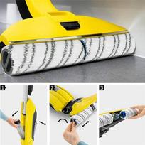 B69A Microfibre Roller Set For Karcher FC7 FC5 FC3 FC3D EWM2 Electric Hard Floor Cleaner 2.055-007.0/2.055-006.0 Easy Install Ye pilka spalva