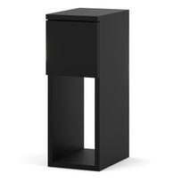 Naktinis staliukas Hurtownia-Mebli, Matinė juoda, 20 cm, Siaura moderni su stalčiumi