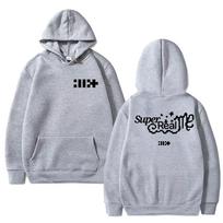 Korėja Kpop ILLIT Grupė Albumas Super Real Me Dvipusės Spaudos Hoodis Vyrams Moterims Madingas Y2k Megztinis Unisex Laisvalaikio Medvilninis Džemperis S