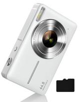 Skaitmeninis fotoaparatas Skaitmeninis fotoaparatas vaikams FHD 1080P, 16X, 32GB, baltas