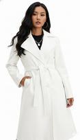 Stylish White Trench Coat Party Genuine Casual Lambskin Leather Women's Handmade Fit S balta