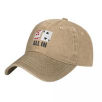 Pokerio beisbolo kepuraitė „All in 7 2“ vyrams, skirta sunkvežimio vairuotojo skrybėlei, vasarinei retro stiliaus sporto salei, atspariai nuo saulės, beisbolo kepuraitei Adjustable balta
