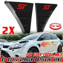 2 vnt. Automobilio šoninio sparno spoileris Išleidimo anga Anga Tinka Ford Focus MK2 MK3 RS Racing Oro srauto apdailos sparno ženkleliai ST stiliaus raudona