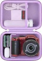 "Elonbo" dėklas skaitmeniniam fotoaparatui "Kodak PIXPRO AZ528 / AZ255 / AZ405 / AZ425 / AZ401", "Kodak PIXPRO Astro Zoom Vlogging" fotoaparato kietasis kelioninis krepšys, tinklinis krepšys, tinkamas akumuliatoriaus kabeliui, violetinės spalvos