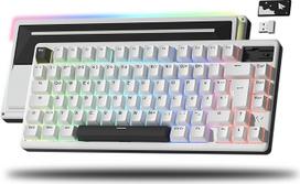 "SK71 Pro" klaviatūra ISO DE, aliuminio žaidimų klaviatūra QWERTZ Quick Release Wireless, VIA trijų režimų mechaninė klaviatūra su RGB klaviatūra "Windows/Mac/PC