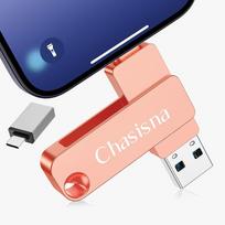 128GB telefono USB atmintinė, 3 in 1 atmintinė telefonui, 1Pad PC ir "Android" USB 3.0 išorinė atmintinė telefonui su 1OS, C tipo ir USB jungtimi (nereikia programos)