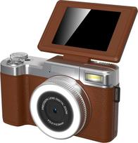 Andoer 4K skaitmeninis fotoaparatas, 48 MP automatinio fokusavimo fotoaparatas, nešiojamasis kompaktiškas fotoaparatas su 180° atlenkiamu ekranu, 16X skaitmeninis priartinimas vaikams, paaugliams, studentams, pradedantiesiems (kava)