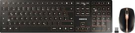 CHERRY DW 9100 plonas belaidės klaviatūros ir pelės rinkinys, vokiškas išdėstymas, QWERTZ klaviatūra, įkraunamos baterijos, SX žirklinis mechanizmas, tylus klavišų paspaudimas, juoda bronza