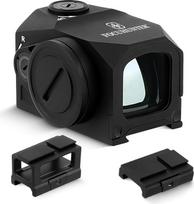 FOCUHUNTER 1 x 27 mm šviesą atspindintis skydelis, 3 MOA "Shake Awake" žaliojo taško skydelis, 10 reguliavimo režimų, atsparus vandeniui pagal IPX7, atsparus 1500G smūgiams, kompaktiškas žaliojo taško skydelis