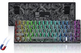 M68 HE V2 klaviatūra, 60 % magnetinis jungiklis, "Hall Effect" topografinė žaidimų klaviatūra, laidinė RGB pritaikyta mechaninė klaviatūra, PBT klavišų dangteliai "Mac/Win" (juoda)