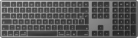 OMOTON "Bluetooth" klaviatūra "Mac" belaidė klaviatūra, įkraunama keliems įrenginiams su 3 "Bluetooth" kanalais, skirta "Apple Mac Pro/Mini", "MacBook Pro/Air", "iMac Pro", AZERTY, prancūziška, tamsiai pilka