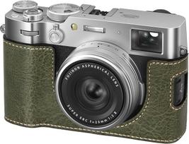 VOVMOEYA X100VI Half Camera Case for Fujifilm X100VI, odinis dėklas, suderinamas su Fujifilm X-100VI skaitmeniniu fotoaparatu, žalias, fotoaparato dėklas