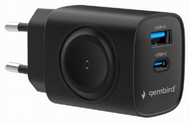 Gembird Charger 2-in-1 Black 20W + Apple Watch