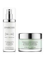SYMBIOSIS CBD šviesinantis drėkiklis (50 ml), stangrinamasis veido serumas (30 ml)