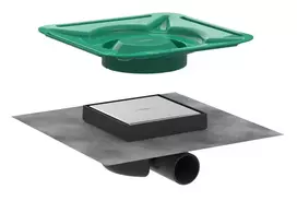 Hansgrohe RainDrain Spot taškinis latakas su grotelėmis 15x15 cm, grindinio trinkelėms, šlifuoto nerūdijančio plieno 56112800