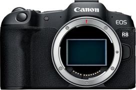 "Canon EOS R8" (korpusas) - 24,2 MP viso kadro sisteminis fotoaparatas - dvigubo pikselio CMOS AF II, 4K-60p, iki 40 kadrų per sekundę, jutiklinis ekranas, "WiFi", "Bluetooth" ir USB-C - sukurtas viso kadro kūrybai