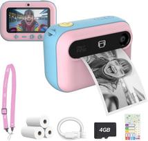 "myFirst Insta 20" fotoaparatas - momentinio spausdinimo skaitmeninis fotoaparatas vaikams su 16 MP nuotraukomis 1080P, 4-12 metų mergaitėms, dovanų idėjos, terminis spausdinimas, be rašalo, palaiko "Micro SD" kortelę (Cotton Candy)