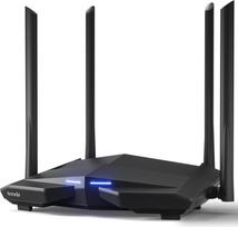 "Tenda AC10" WLAN maršrutizatorius su dviejų juostų gigabitiniu AC1200MBit/s (867MBit/s 5 GHz + 300Mbit/s 2,4 GHz, 4x Gigabit prievadai, MU-MIMO, Beamforming+, IPTV, 4x 5dbi antenos, programų valdymas)