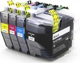 4 rašalo kasetės, suderinamos su Brother LC3219XL LC3219, skirtos MFC-J5330DW MFC-J5335DW MFC-J5730DW MFC-J5930DW MFC-J6530DW MFC-J6930DW MFC-J6935DW spausdintuvams 1 juoda, 1 žydra, 1 purpurinė, 1 geltona