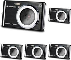 AGFA Photo Realishot DC5200 - kompaktiškas skaitmeninis fotoaparatas, 21 MP, 2,4 colio LCD ekranas, 8x skaitmeninis priartinimas, HD 720p vaizdo įrašas, ličio baterija, SD kortelės, scenos režimai - juodas (5 vnt.)