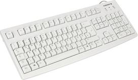 CHERRY G83-6105, laidinė klaviatūra pramoninėms programoms, vokiškas išdėstymas (QWERTZ), atsparūs trinčiai klavišai, lengvai valoma, perdirbama, šviesiai pilka