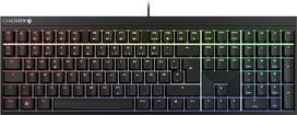 CHERRY MX 2.0S, mechaninė žaidimų klaviatūra su RGB apšvietimu, vokiškas išdėstymas (QWERTZ), laidinė, sukurta Vokietijoje, MX2A RED jungikliai, juoda
