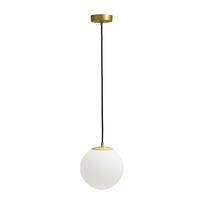 Baltos spalvos/auksinės spalvos iš metalo kabantis šviestuvas ø 15 cm su stiklo gaubtu Brisia – Kave Home