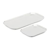 Iš nerūdijančio plieno padėklai 2 vnt. serviravimo padėklas 15x29 cm Nirela – Kave Home